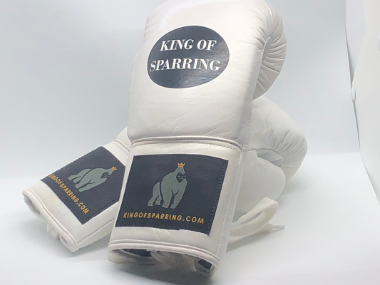 WHITE KING OF SPARRING PROFESSIONAL COMPETITION BOXING GLOVES